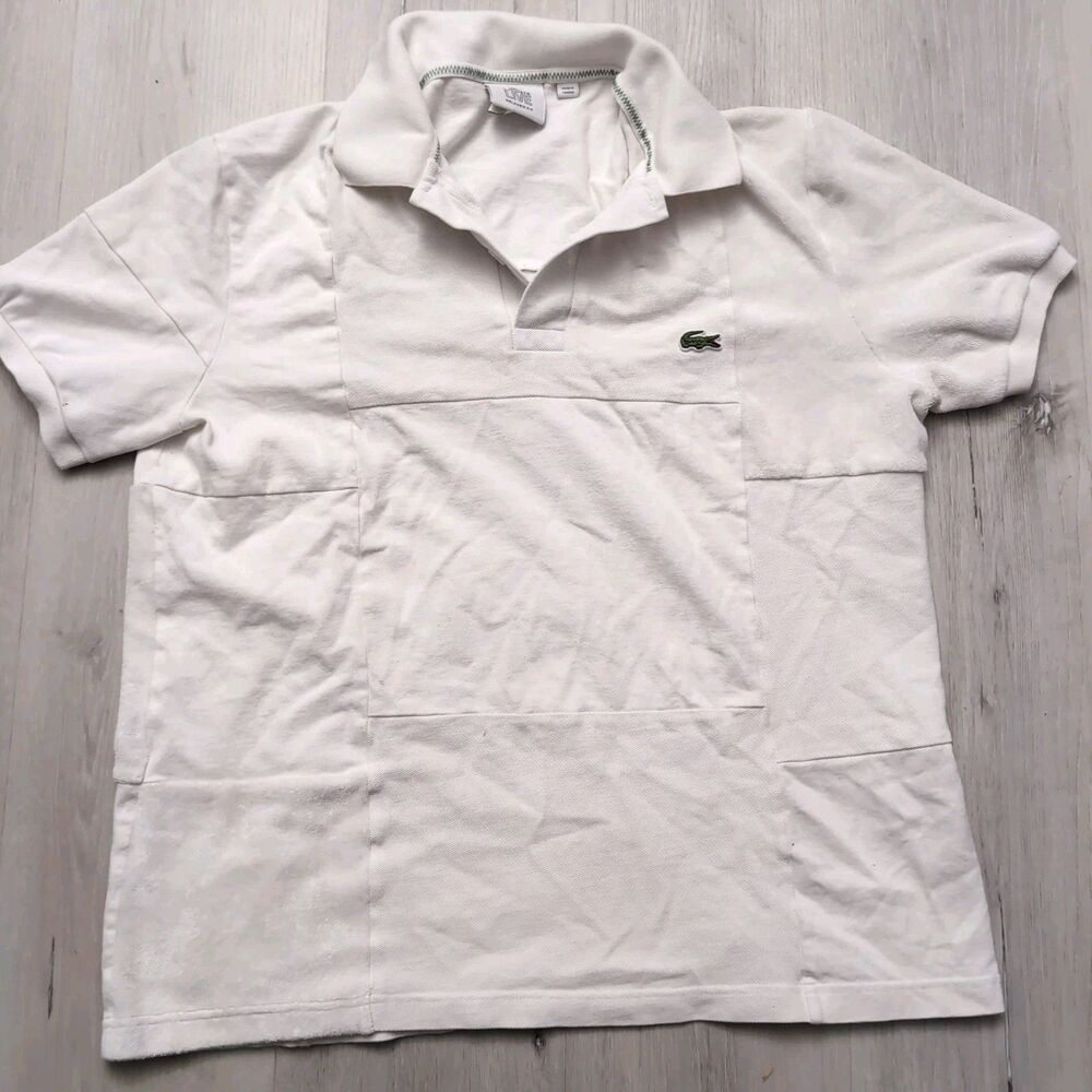 Lacoste Live Polo Mens Size Large White Short Sleeve Relaxed Fit